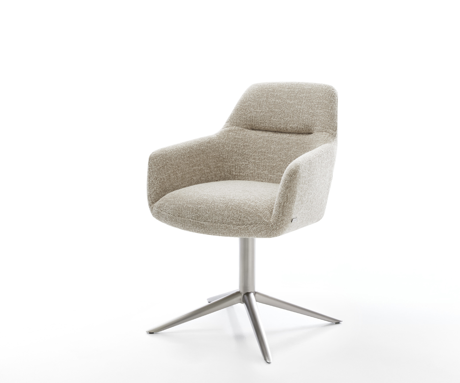 Étkezőszék Pejo-Flex szövött szövet puha bézs rozsdamentes acél kereszt láb 360° forgatható billenő funkció zsákrugó