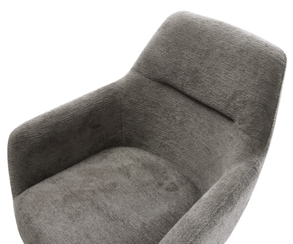 Étkezőszék Pejo-Flex bouclé puha sötét bézs kereszt láb széles fekete 360° forgatható billenő zsákrugós matrac - Image 4