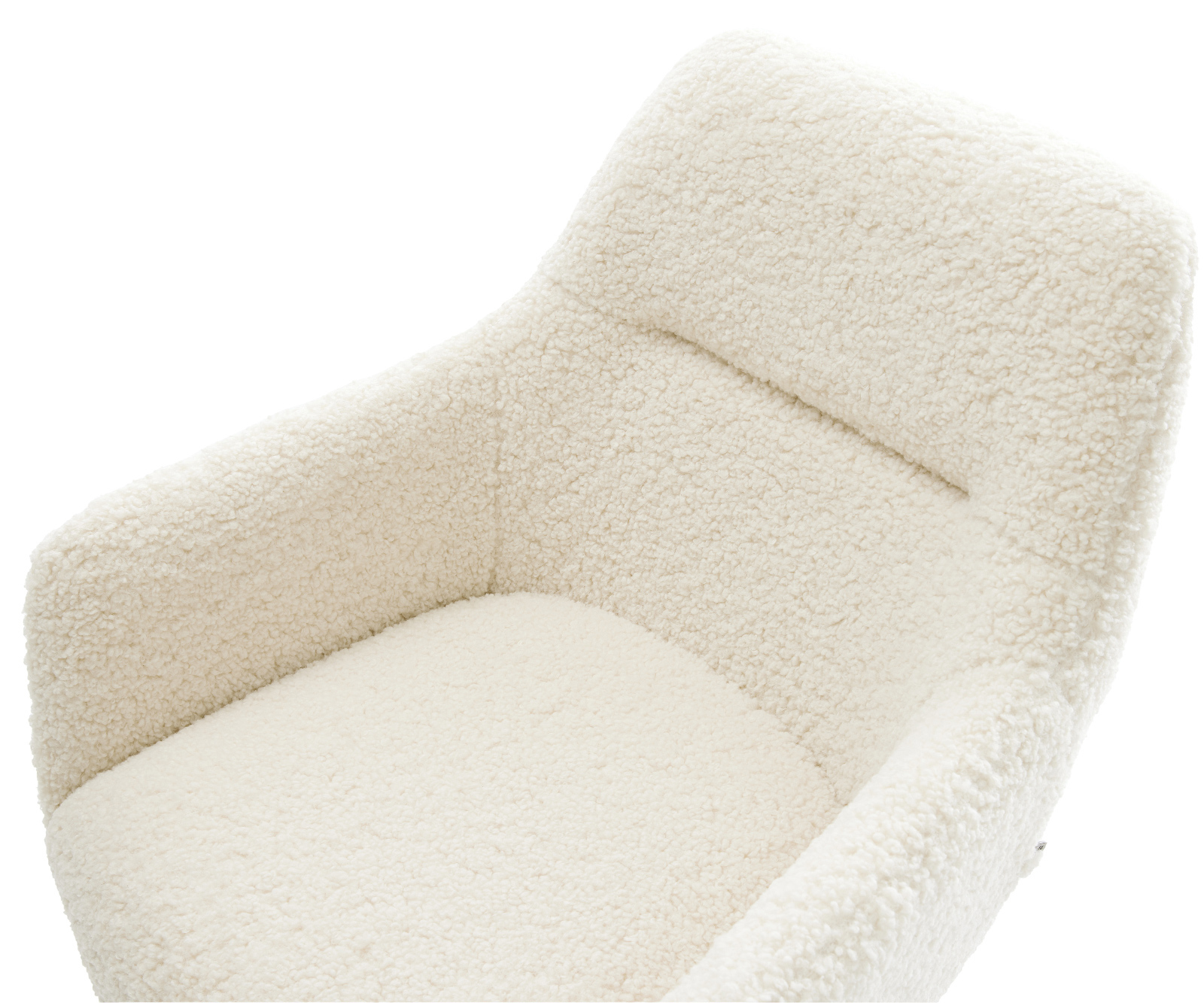 Étkezőszék Pejo-Flex teddy szövet bézs kereszt láb széles fekete 360° forgatható billenő zsákrugó - Image 4