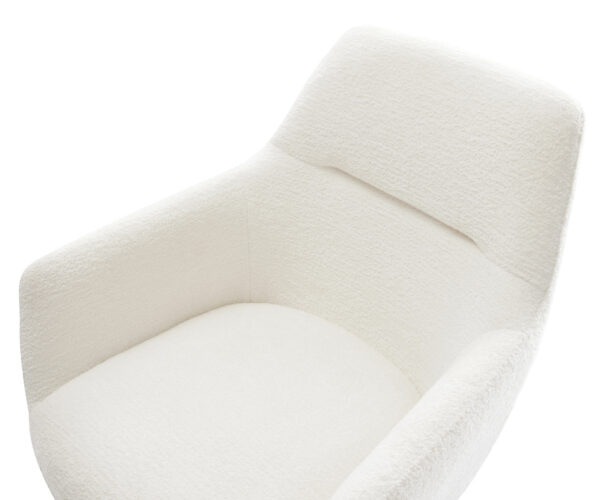 Étkezőszék Pejo-Flex bouclé puha bézs rozsdamentes acél kereszt láb 360° forgatható billenő zsákrugó - Image 4