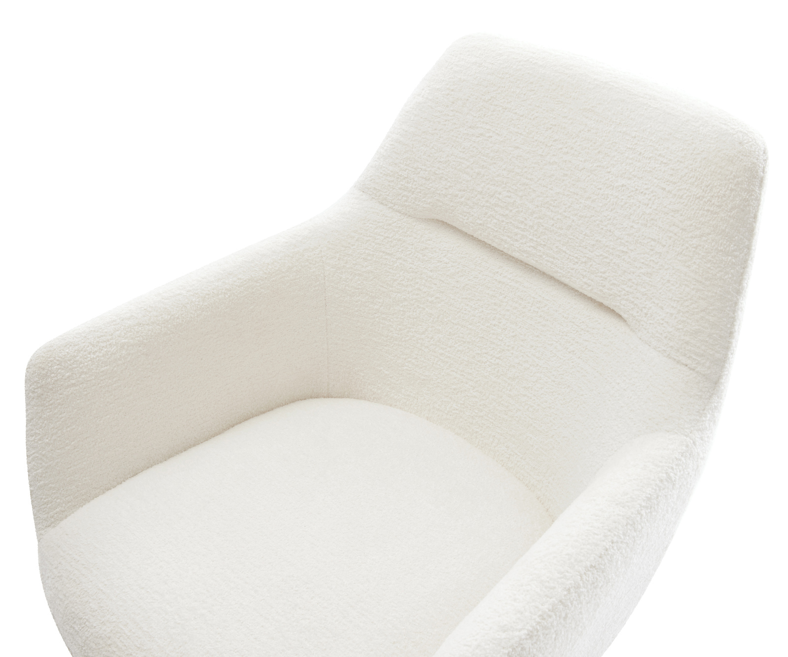 Étkezőszék Pejo-Flex bouclé puha bézs rozsdamentes acél kereszt láb 360° forgatható billenő zsákrugó - Image 4