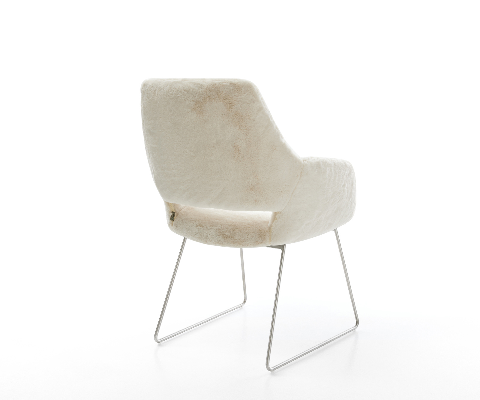 Étkezőszék Yago-Flex karfás plüss kordbársony krémfehér vékony láb rozsdamentes acél zsákrugós - Image 5