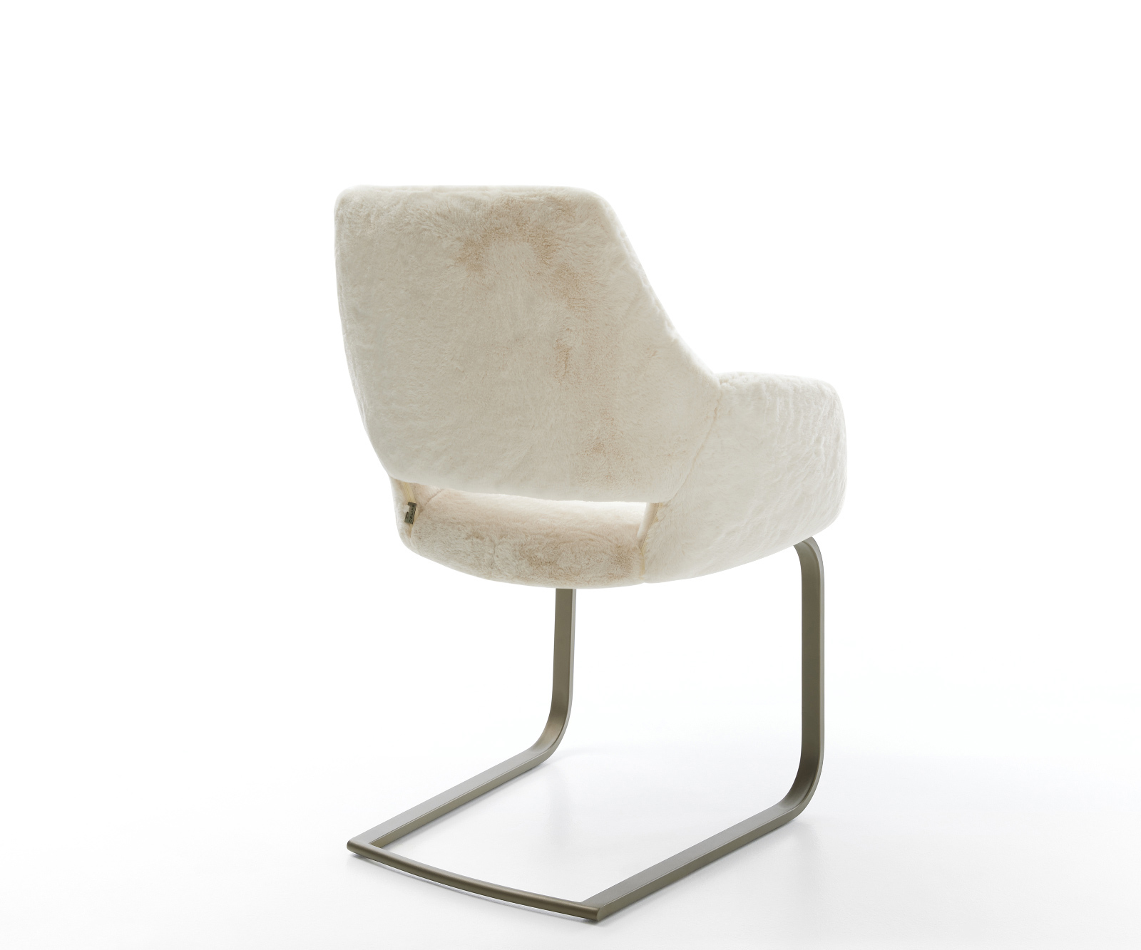 Étkezőszék Yago-Flex karfás plüss krémfehér étkezőszék lapos titán színű hatású zsákrugós - Image 5