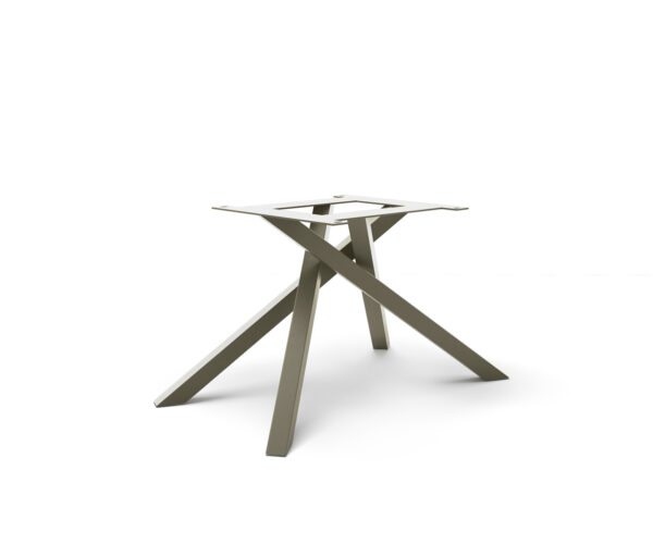 Kereszt láb négyzet alakú fém titán színű hatás bővíthető étkezőasztal 180-300 cm